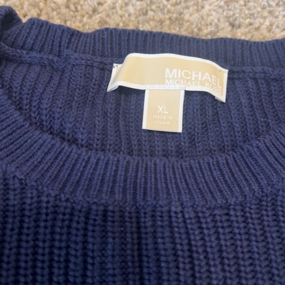 Michael Kors Navy Sweater with Side Ties - Picture 4 of 8